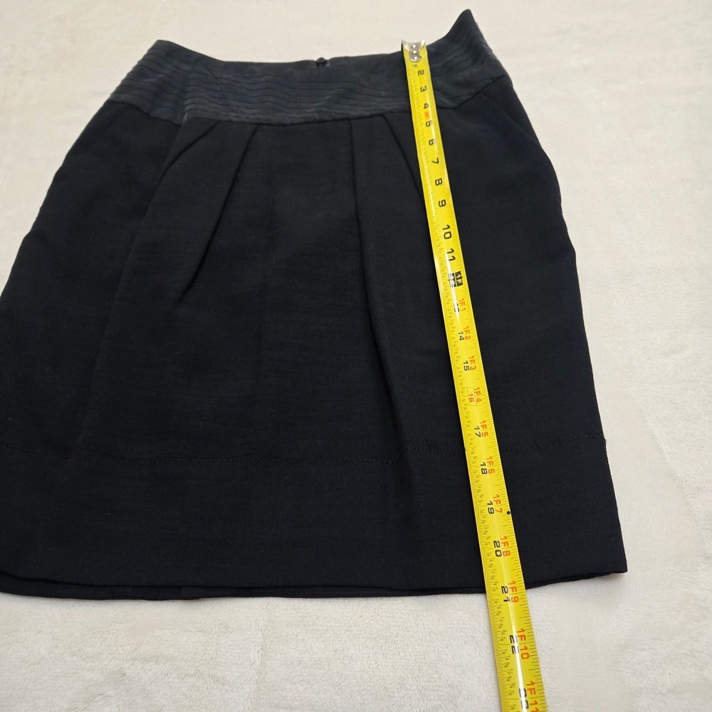 Hugo Boss Orange Baslva-W Black Pleated Mini Skirt Quilted Waistband Size 6 US - Picture 6 of 16